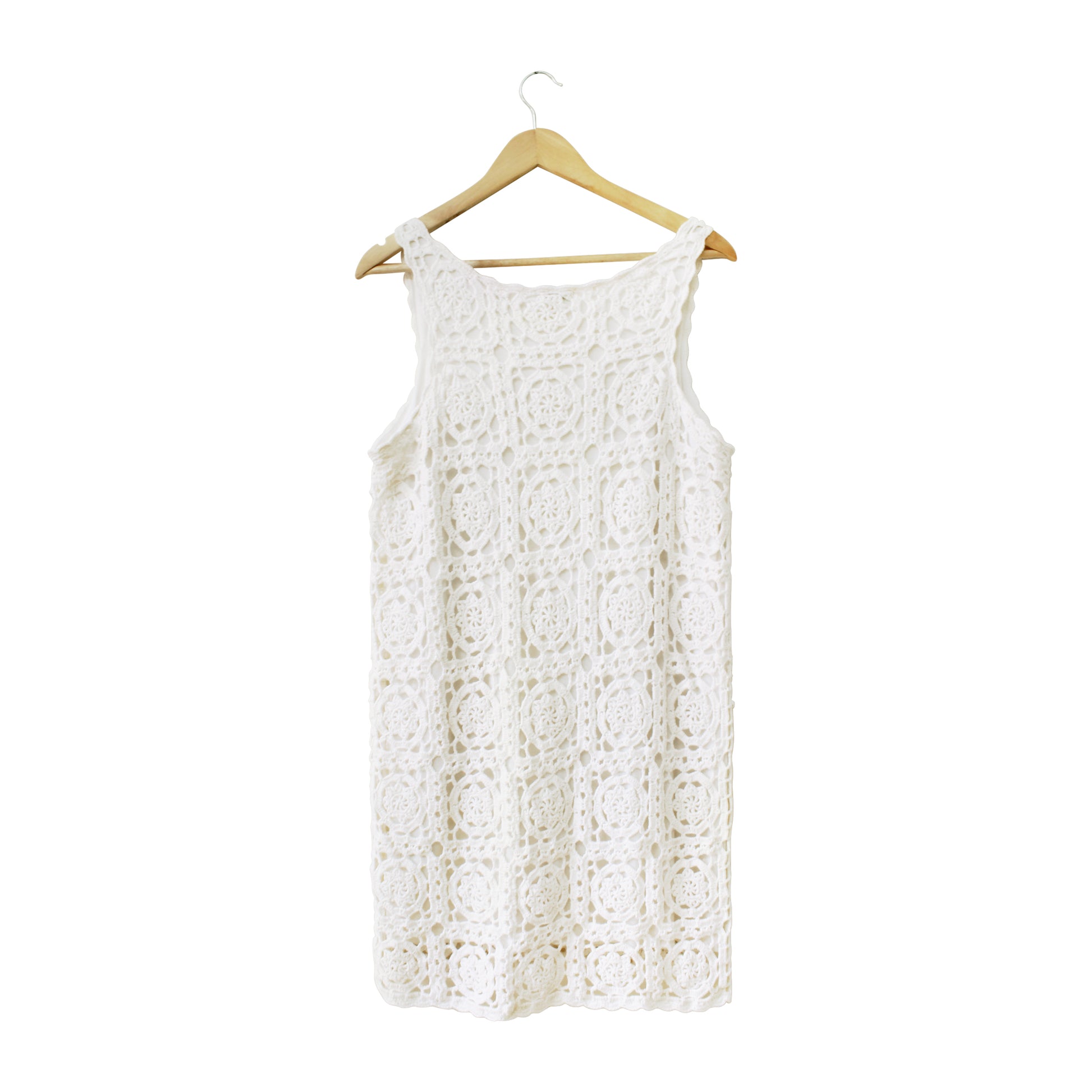 Joie White Crochet Sleeveless Dress