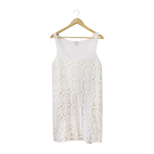 Joie White Crochet Sleeveless Dress